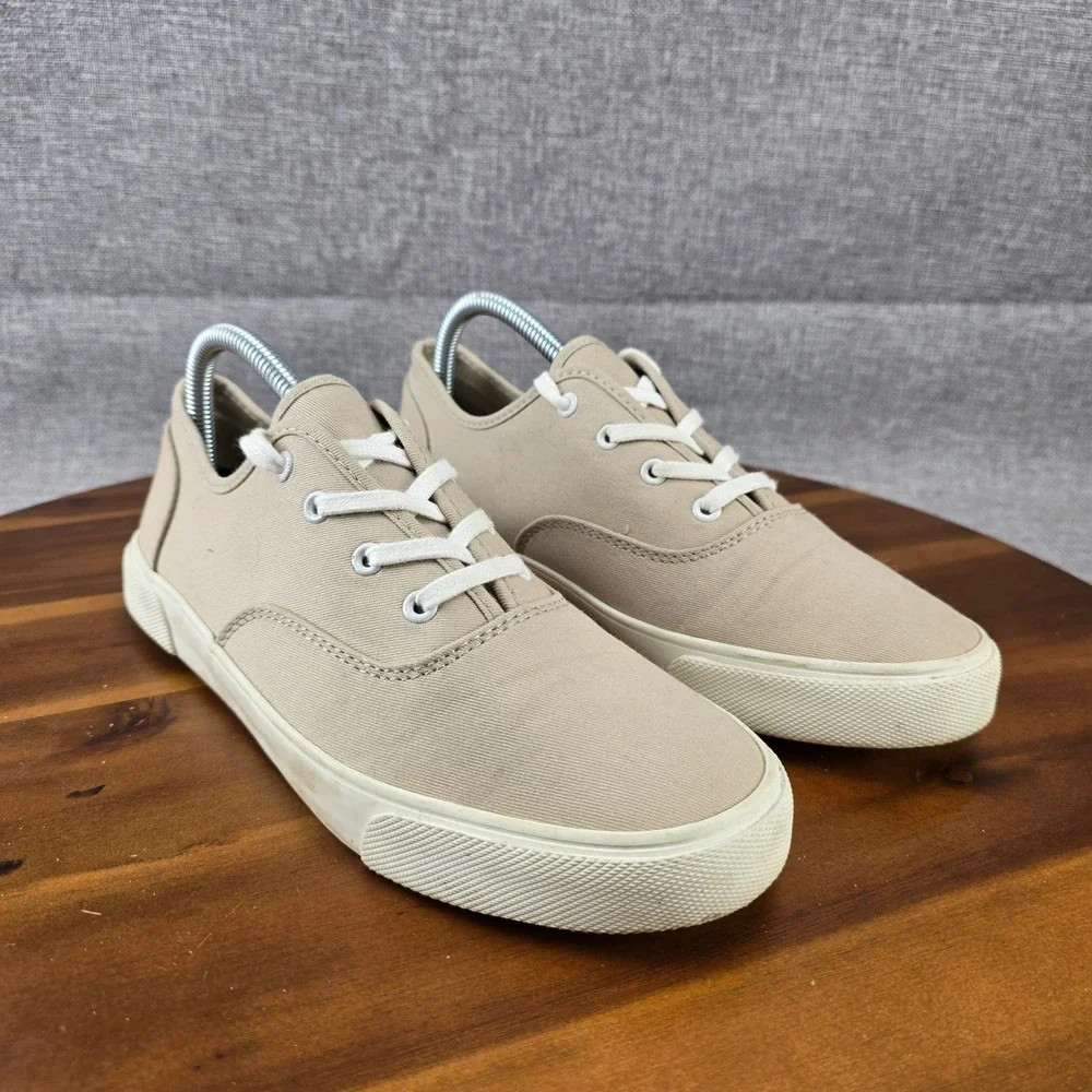 Old Navy Womens Tan Canvas Lace Up Sneakers Size 8 Casual‎ Shoes SZ 8